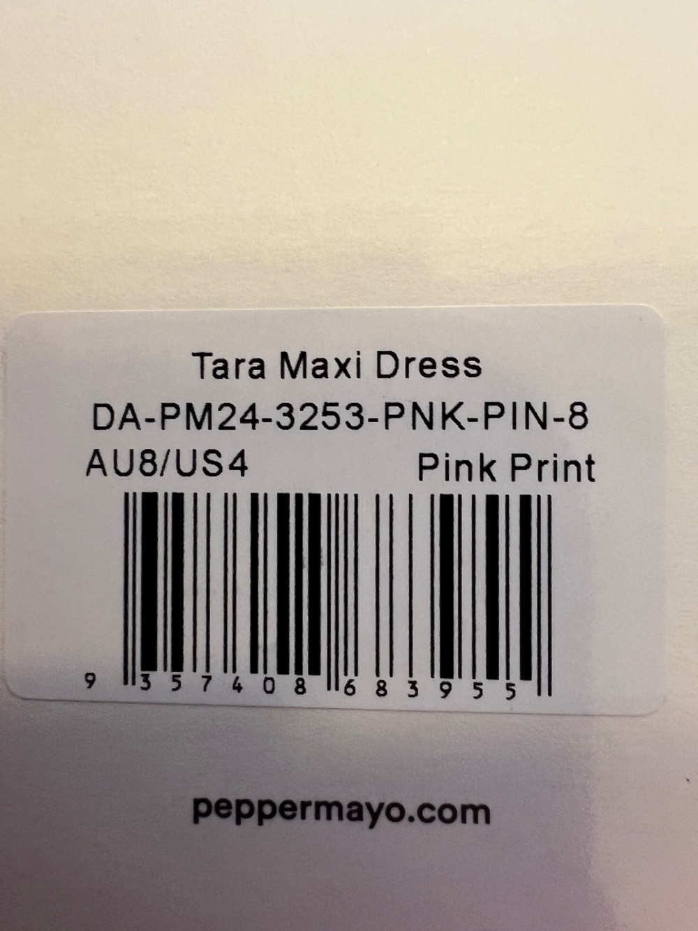 NEW - Peppermayo Tara Maxi Sheer Dress Pink Print Open Lace-Up Back - Picture 10 of 10
